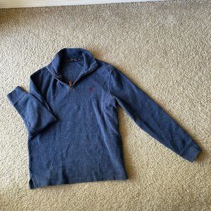 Ralph Lauren Polo Men's Navy Blue Pullover 1/4 Zip Sweater Size Small